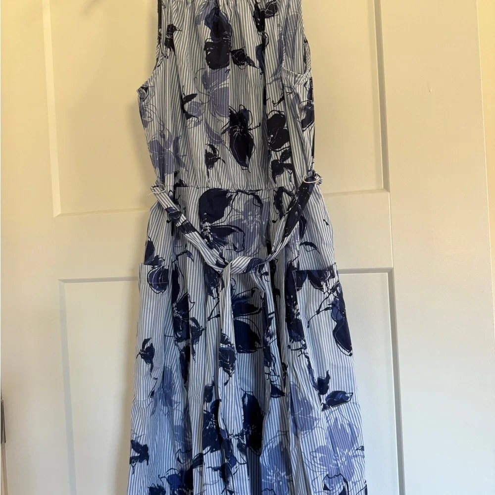 Julian Taylor Navy and White Floral Maxi Dress - Picture 1 of 7